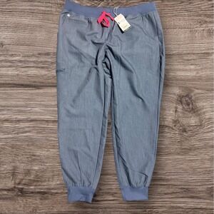 Figs‎ Teal Blue Zamora Joggers Scrub Bottoms Woman's XL Nurse Pink NWT